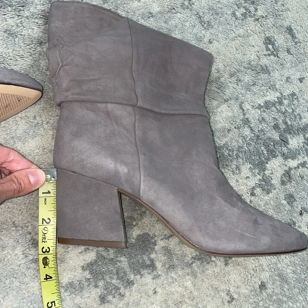 New Botkier Skylar Slouchy Suede Mid Boots Warm Gray Grey Scrunch Sz 9